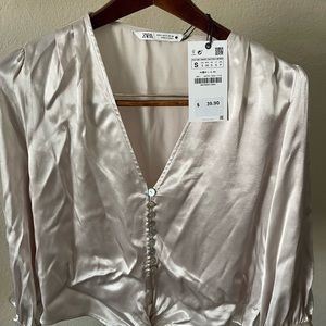 Zara silky blouse size small brand new